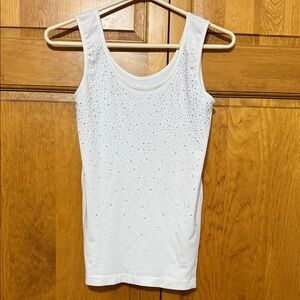 Elegant White Embellished Tank Top